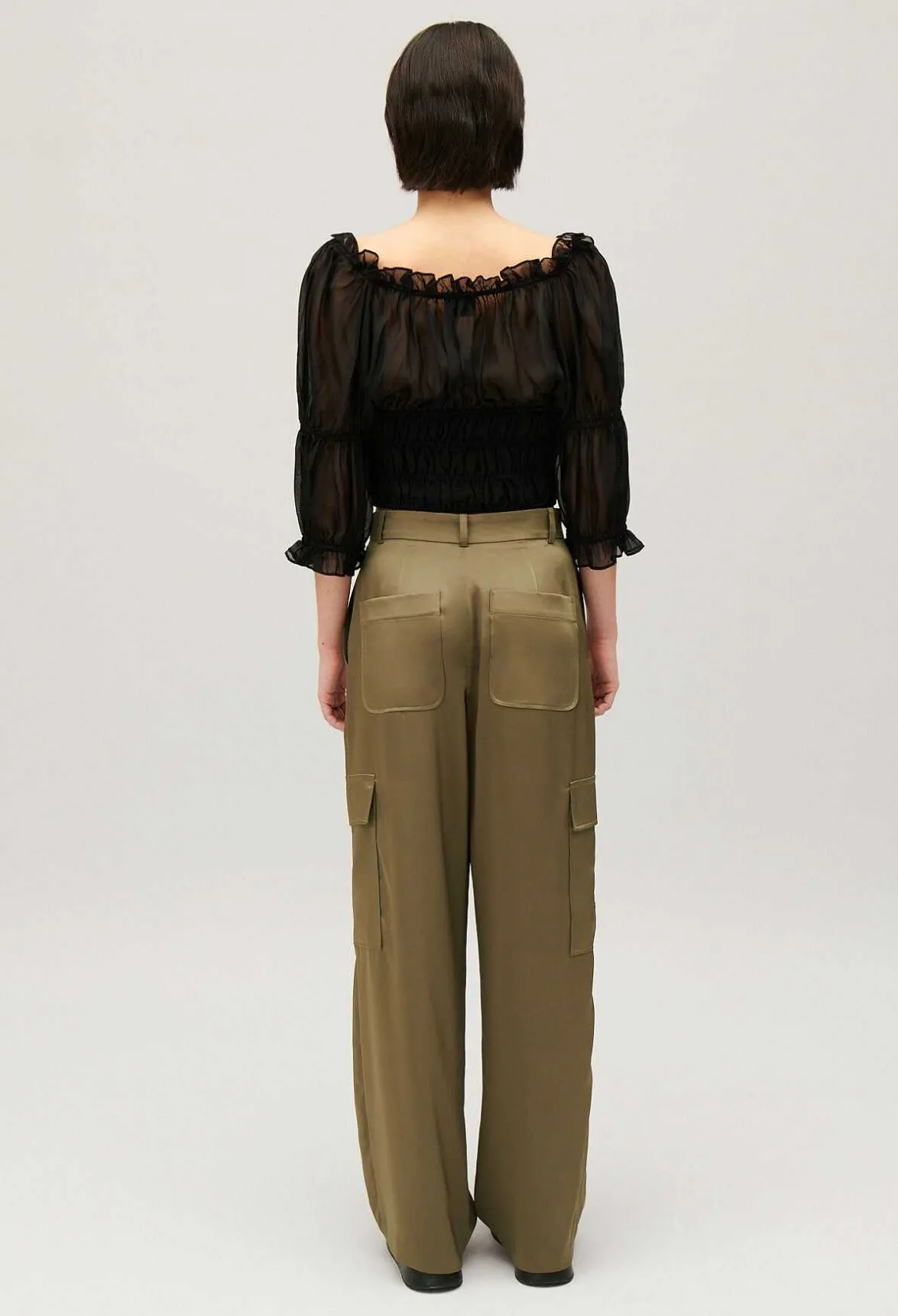 Blouse Courte Volants Noire^Claudie Pierlot Store