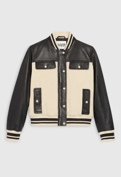 Blouson Cuir Et Maille Bicolore^Claudie Pierlot Best Sale
