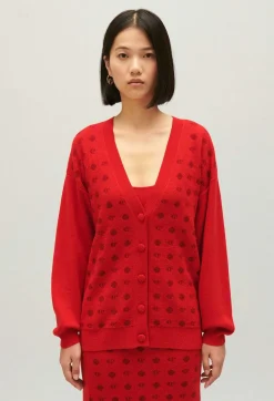 Cardigan Jacquard Rouge^Claudie Pierlot Cheap