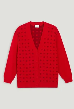 Cardigan Jacquard Rouge^Claudie Pierlot Cheap