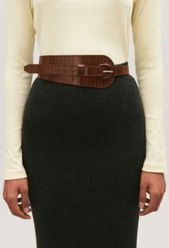 Ceinture Cuir Embosse Marron^Claudie Pierlot Clearance