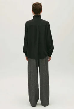 Chemise Col Victorien Soie Noire^Claudie Pierlot Best