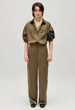 Chemise Satinee Ample Kaki^Claudie Pierlot Clearance