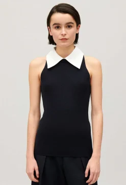 Debardeur Col Chemise Marine^Claudie Pierlot Clearance