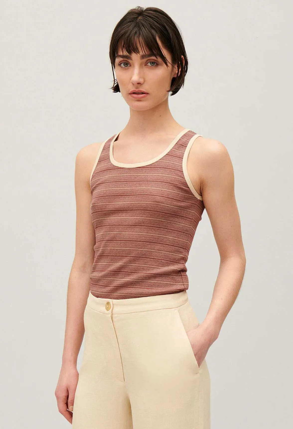 Debardeur Rayures Marron^Claudie Pierlot Best Sale