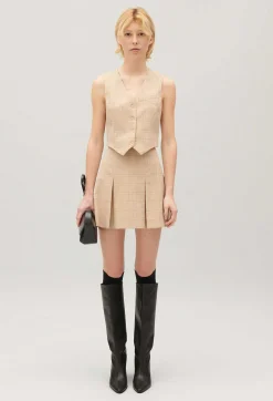 Gilet Costume Carreaux Beige^Claudie Pierlot Flash Sale