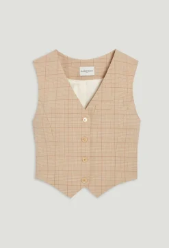 Gilet Costume Carreaux Beige^Claudie Pierlot Flash Sale