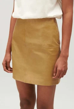 Jupe Courte Cuir Jaune Ocre^Claudie Pierlot Fashion