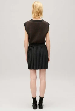 Jupe Courte Plissee Gris Chine^Claudie Pierlot Discount