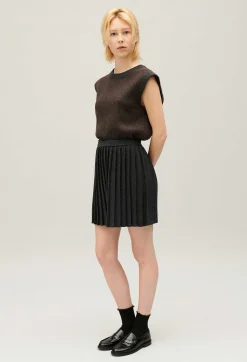 Jupe Courte Plissee Gris Chine^Claudie Pierlot Discount