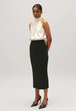 Jupe Longue Maille Gris Chine^Claudie Pierlot Best Sale
