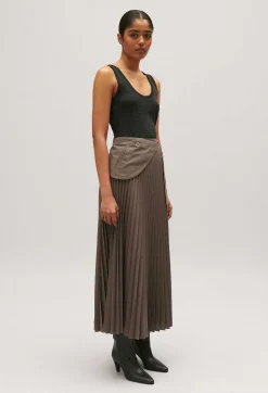 Jupe Midi Plissee Marron Glace^Claudie Pierlot Sale