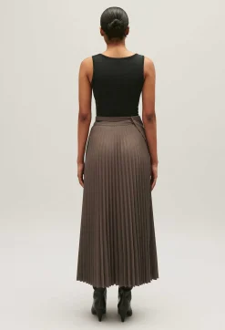 Jupe Midi Plissee Marron Glace^Claudie Pierlot Sale