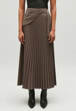 Jupe Midi Plissee Marron Glace^Claudie Pierlot Sale