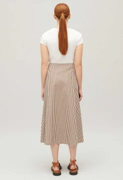 Jupe Midi Rayures Bronze^Claudie Pierlot Flash Sale