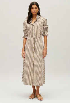 Jupe Midi Rayures Bronze^Claudie Pierlot Flash Sale