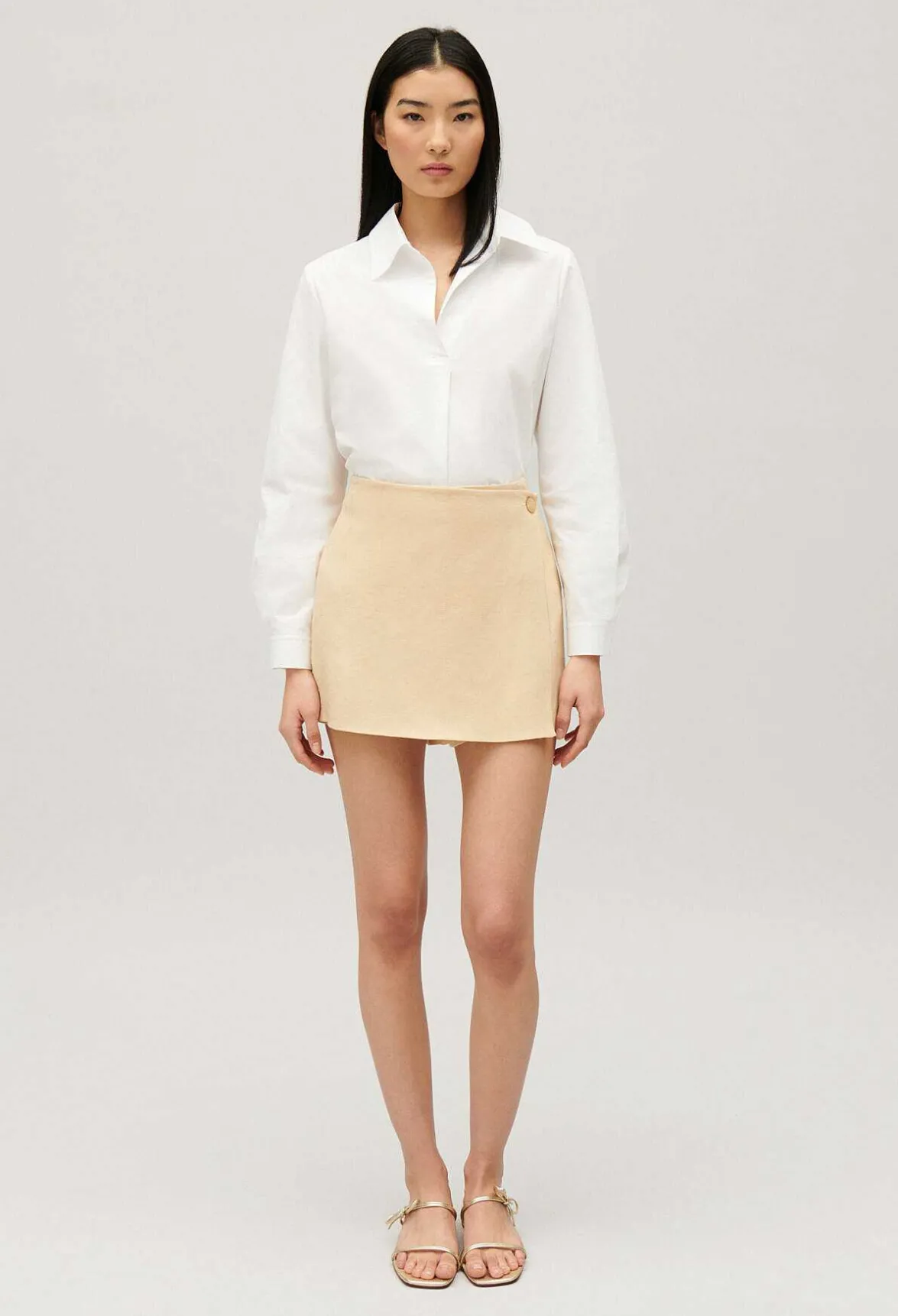 Jupe Short Portefeuille Beige^Claudie Pierlot Flash Sale
