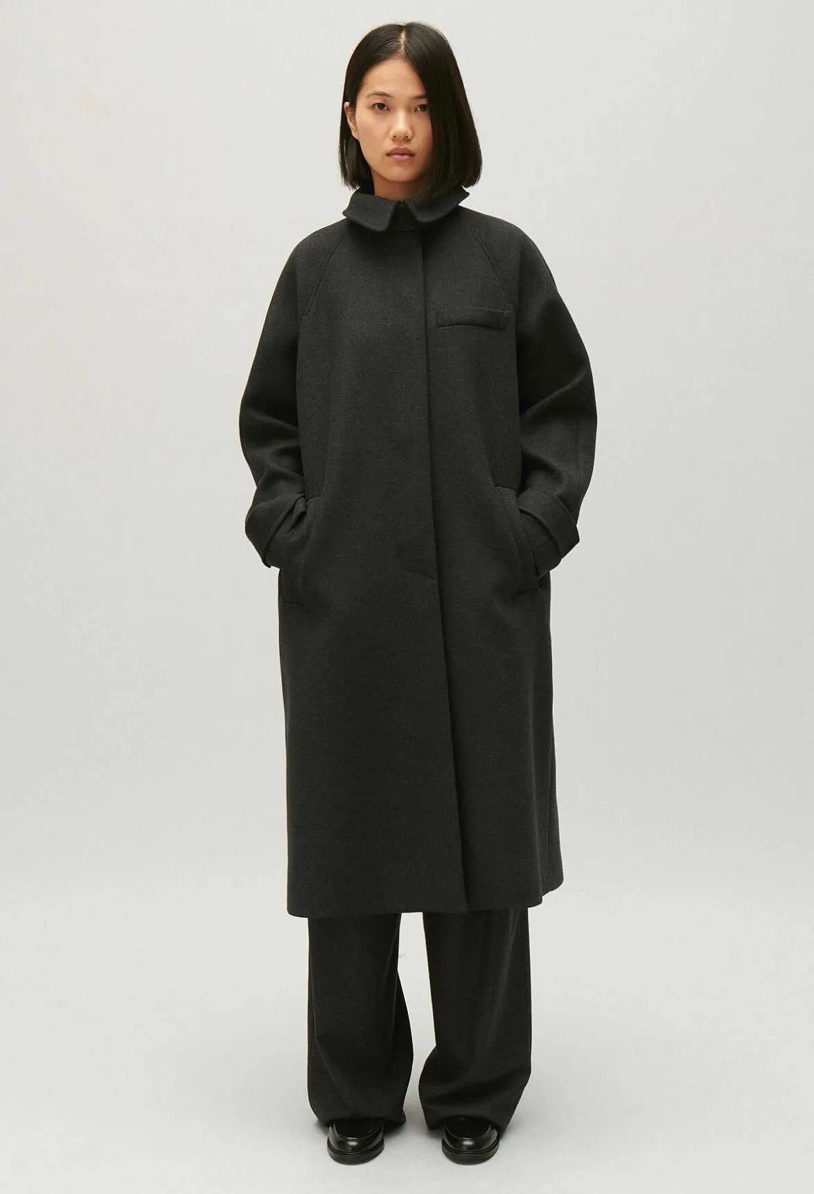 Manteau Mi-Long Laine Gris Chine^Claudie Pierlot Sale