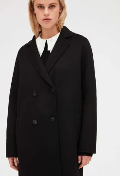 Manteau Noir Droit Mi-Long^Claudie Pierlot Outlet