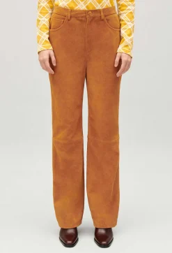 Pantalon Cuir Suede Beige Fonce^Claudie Pierlot Best