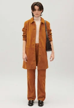 Pantalon Cuir Suede Beige Fonce^Claudie Pierlot Best
