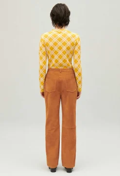 Pantalon Cuir Suede Beige Fonce^Claudie Pierlot Best
