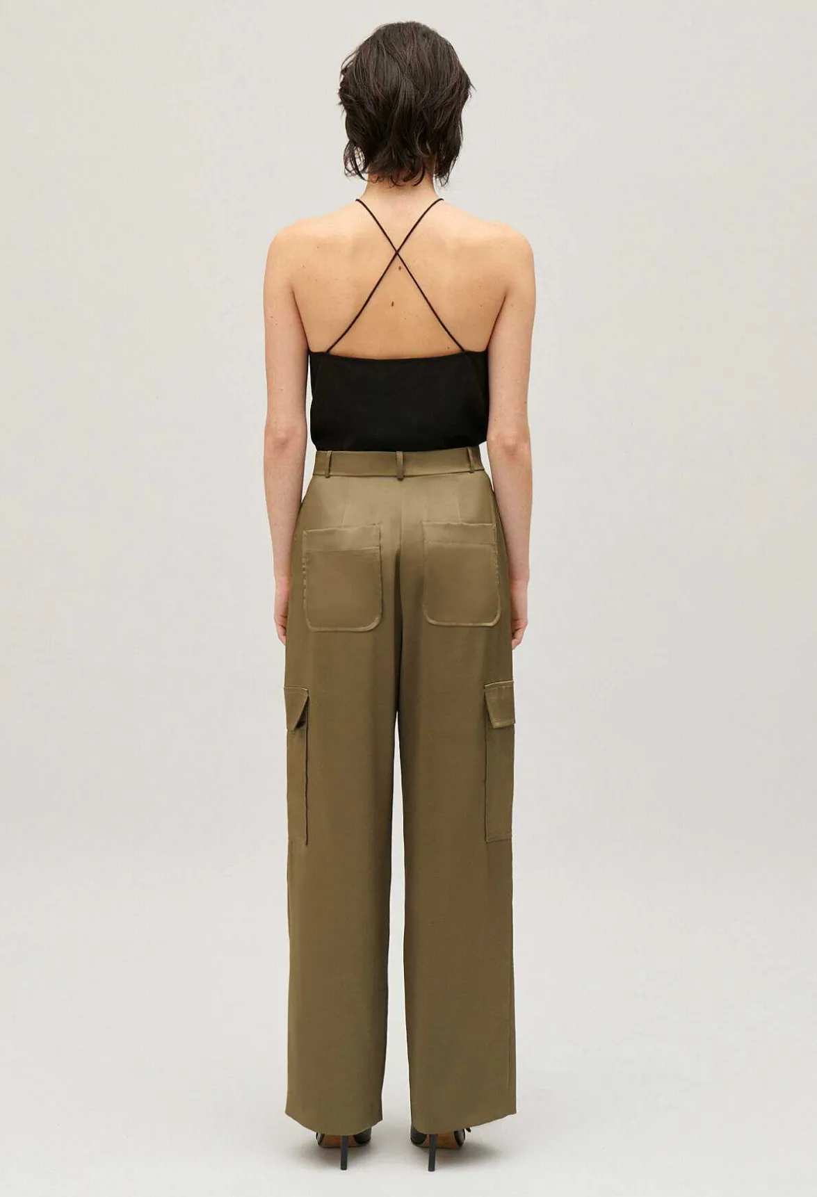 Pantalon Fluide Satine Cargo Kaki^Claudie Pierlot Flash Sale