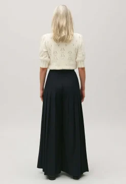 Pantalon Plisse Ample Bleu Marine^Claudie Pierlot Discount