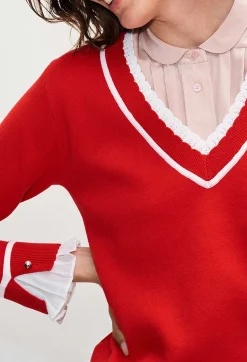Pull 2 En 1 Col V A Bandes Contrastees^Claudie Pierlot Best
