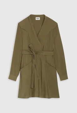 Robe Courte A Nouer Kaki^Claudie Pierlot Discount