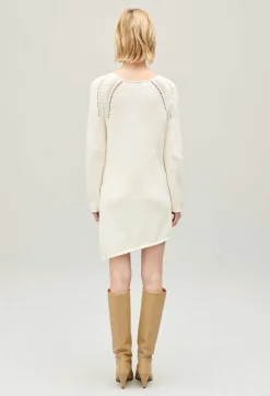 Robe Courte Asymetrique Maille Ecrue^Claudie Pierlot Sale