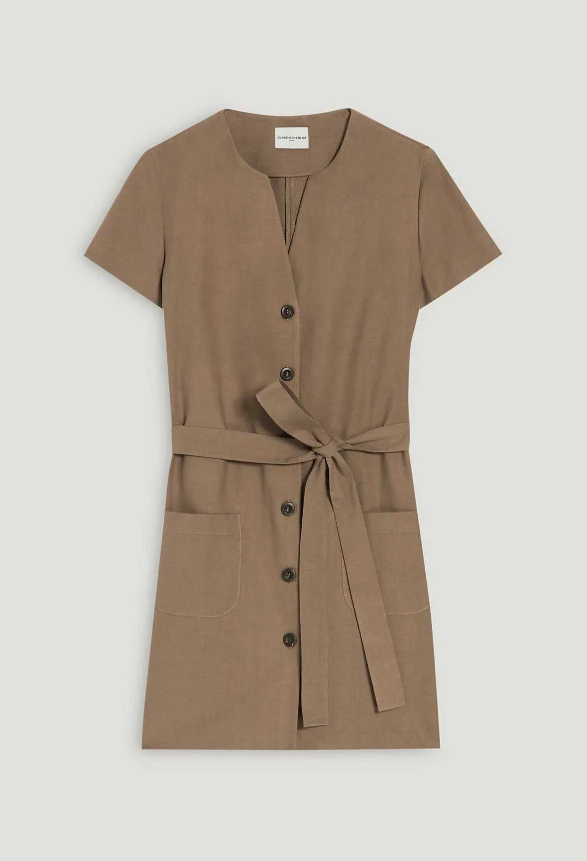Robe Courte Boutonnee Marron^Claudie Pierlot Discount