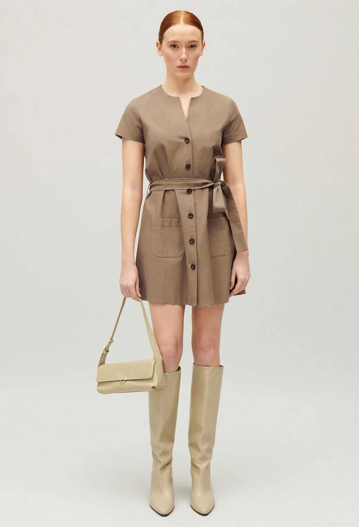 Robe Courte Boutonnee Marron^Claudie Pierlot Discount