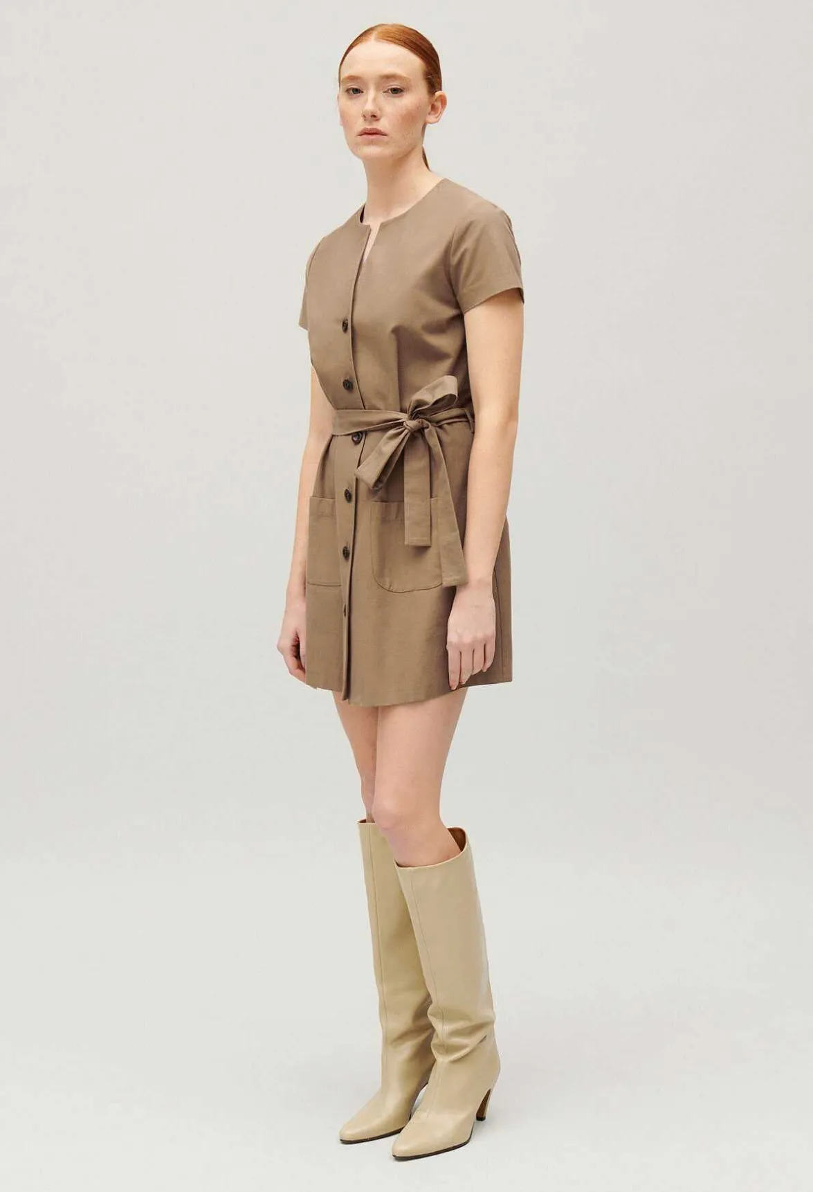 Robe Courte Boutonnee Marron^Claudie Pierlot Discount