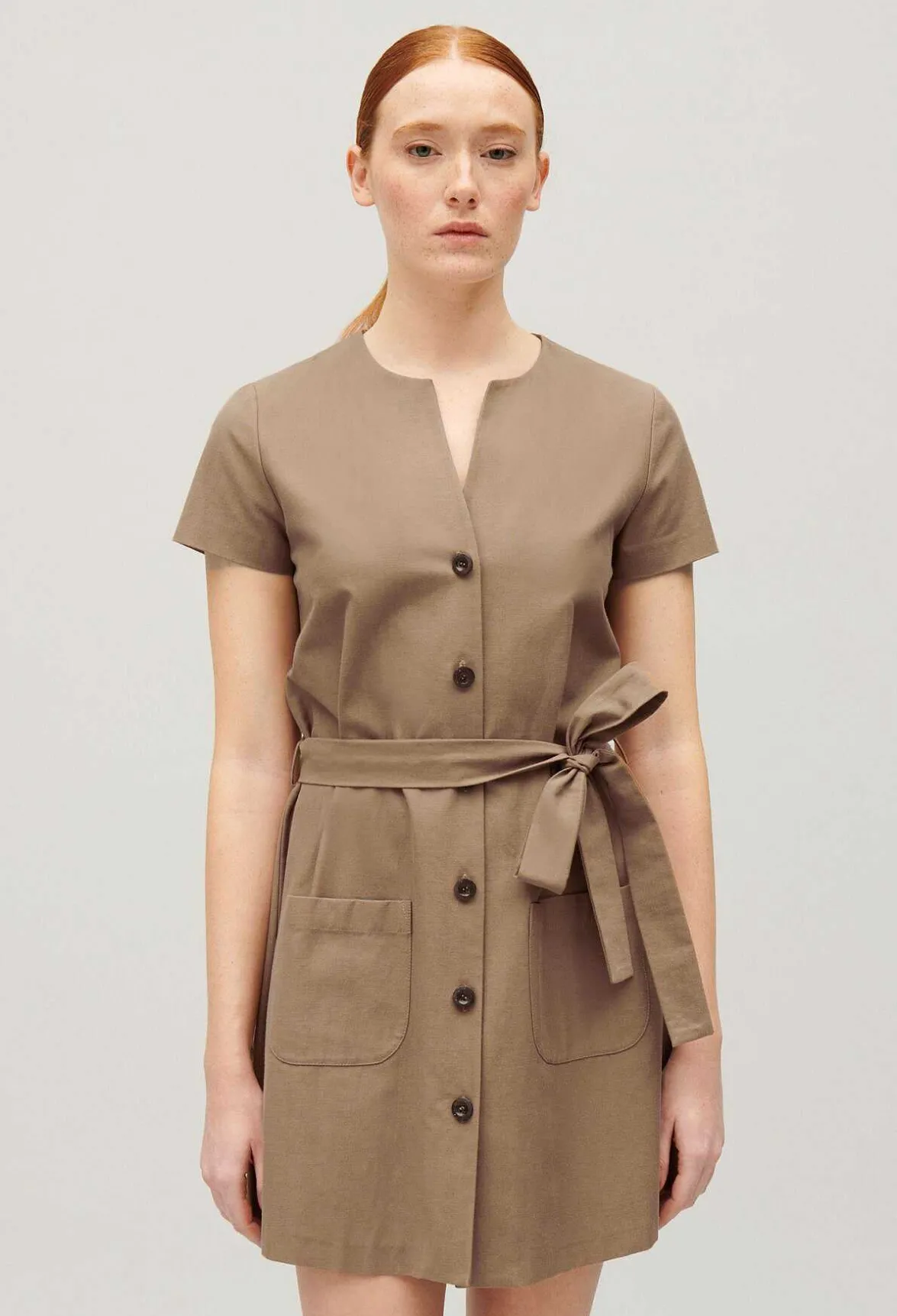 Robe Courte Boutonnee Marron^Claudie Pierlot Discount