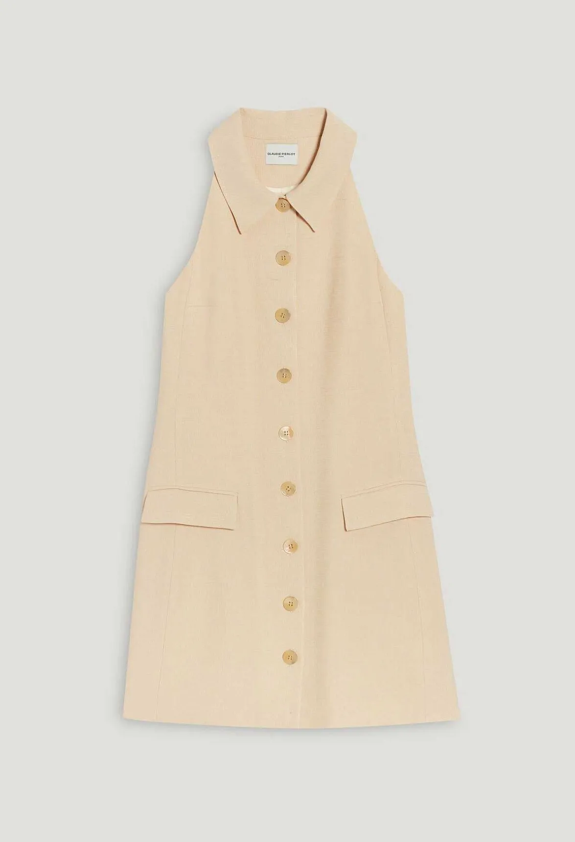 Robe Courte Boutons Beige^Claudie Pierlot Cheap