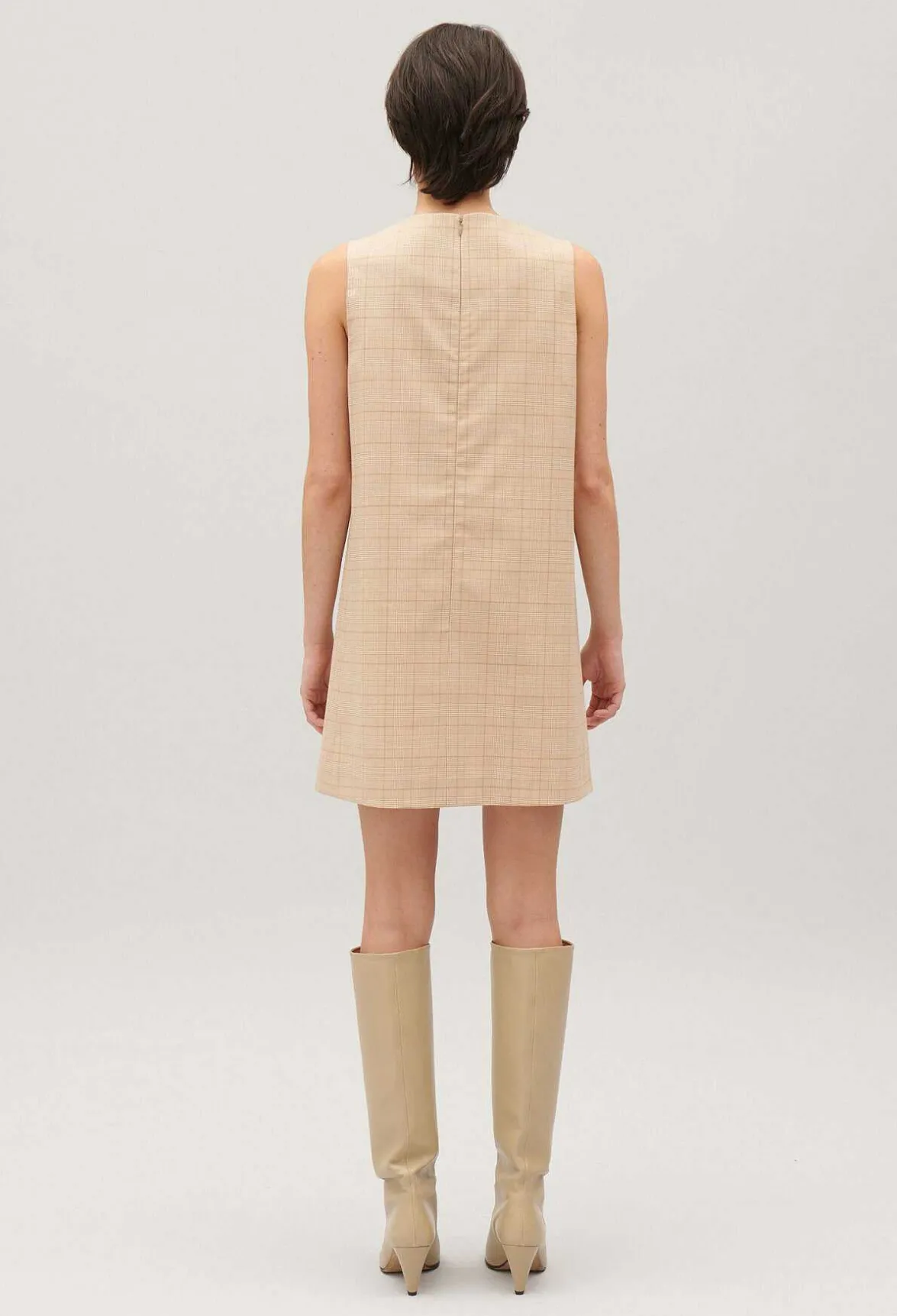 Robe Courte Carreaux Beige^Claudie Pierlot Store