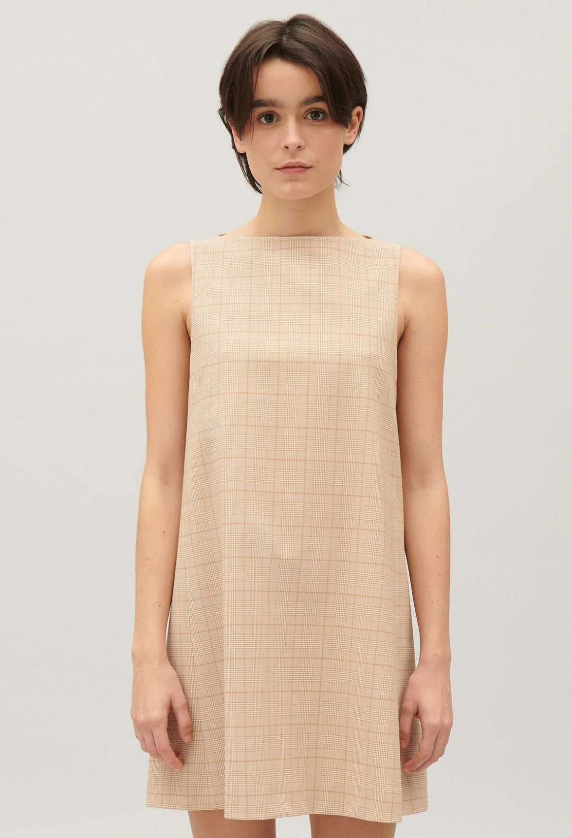 Robe Courte Carreaux Beige^Claudie Pierlot Store