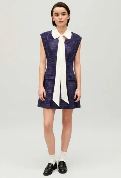 Robe Courte Carreaux Indigo^Claudie Pierlot Cheap