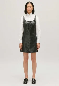 Robe Courte Chasuble Cuir Noir^Claudie Pierlot Cheap
