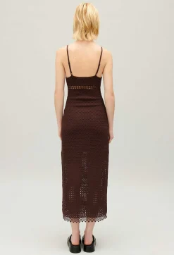 Robe Longue Crochet Marron^Claudie Pierlot Clearance