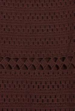 Robe Longue Crochet Marron^Claudie Pierlot Clearance