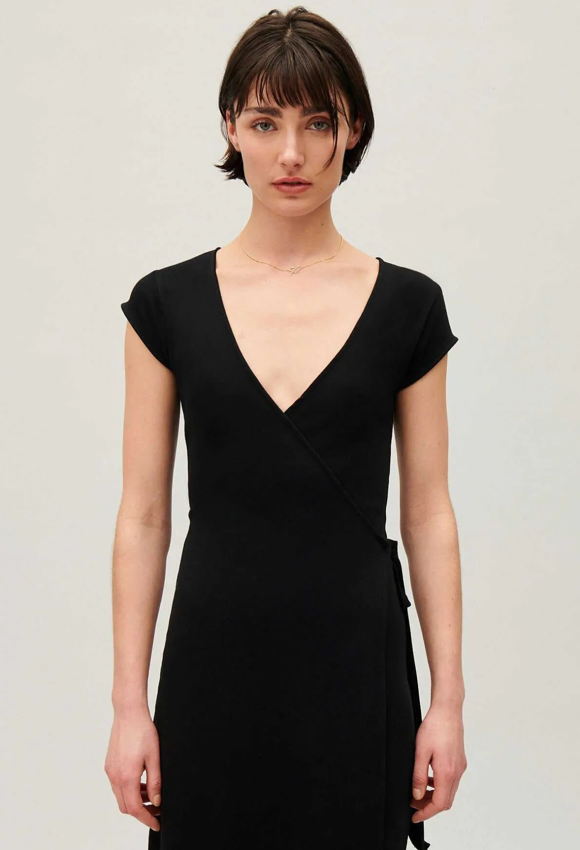 Robe Midi Cache-Coeur Noire^Claudie Pierlot Best Sale