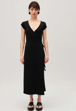 Robe Midi Cache-Coeur Noire^Claudie Pierlot Best Sale