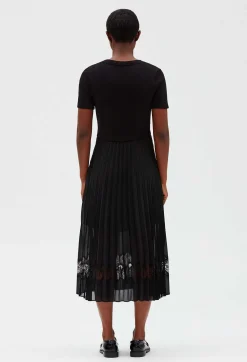 Robe Midi Twist Bi-Matiere Noire^Claudie Pierlot Hot
