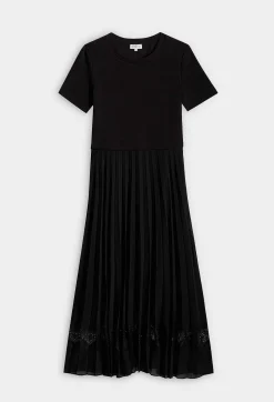 Robe Midi Twist Bi-Matiere Noire^Claudie Pierlot Hot