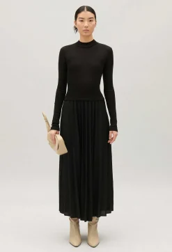 Robe Twist Maille Plissee Noire^Claudie Pierlot Discount