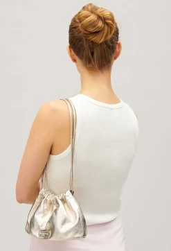 Sac Bourse Cuir Lisse Dore^Claudie Pierlot New