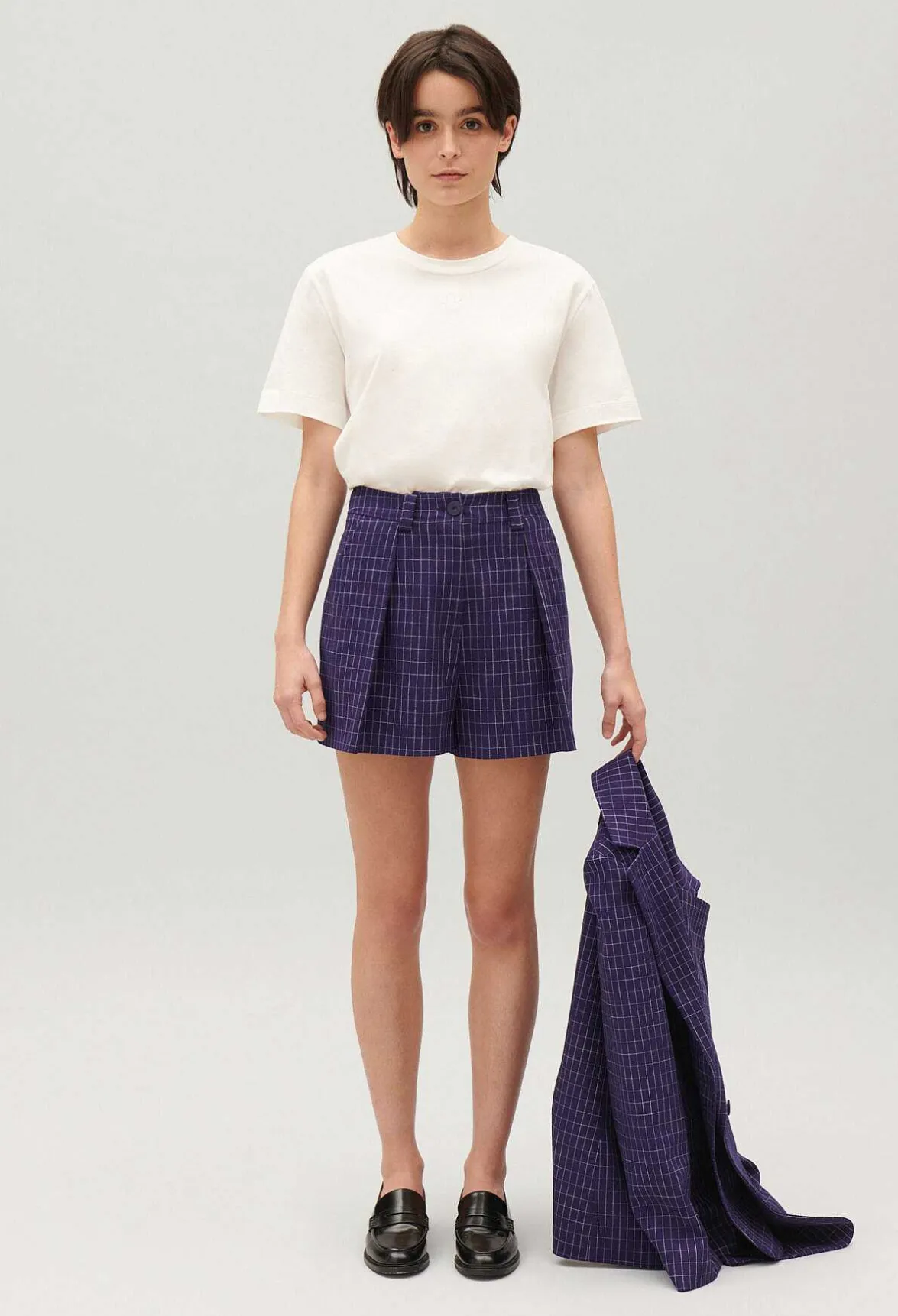 Short Carreaux Indigo^Claudie Pierlot Cheap