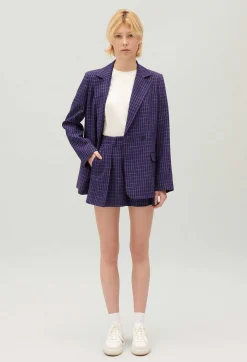 Short Carreaux Indigo^Claudie Pierlot Cheap